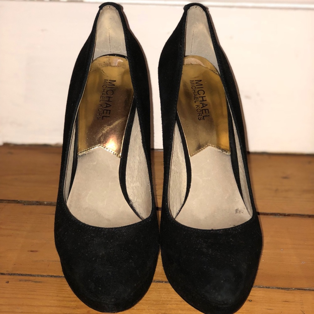 Michael Kors black suede heels